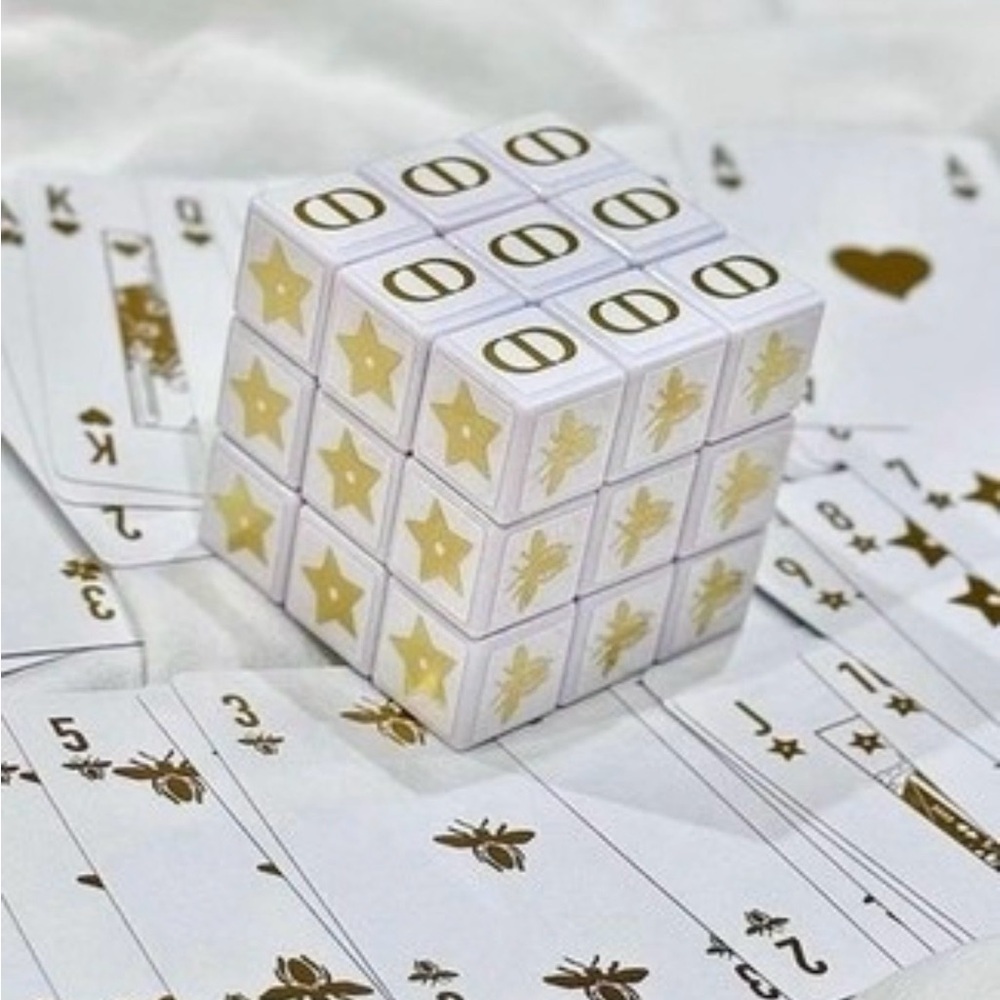 Dior White Rubik’s Cube Puzzle with Gold Emblems - Picture 2 of 2
